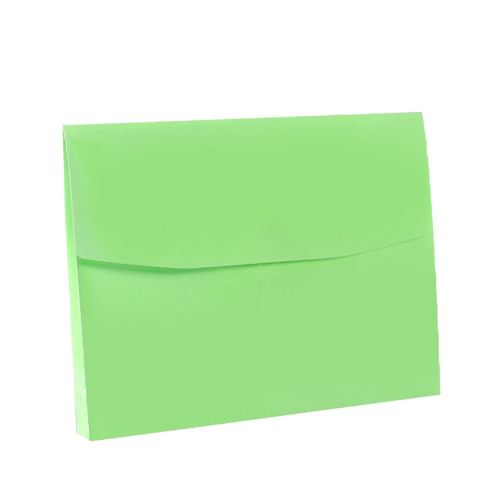 Envelope Folder Hook Loop Closure Document Envelopes A4 Size For Office School PVC Waterproof: green