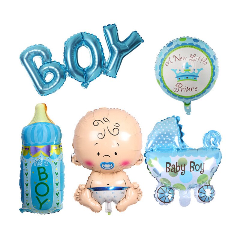 1 set baby shower barn 1st födelsedag dekoration helium brev folie ballonger pojke leksaker flicka festtillbehör: Pojke