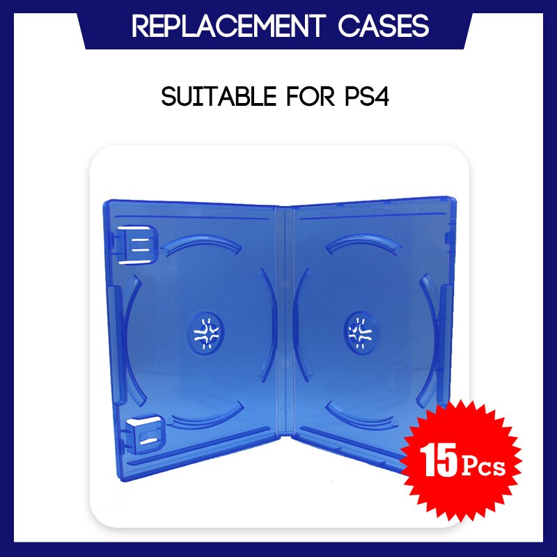 Replacement Case For PS4 Game Double Disc Spare Blue Game Blu-Ray Box 2 CD: 15 Pcs