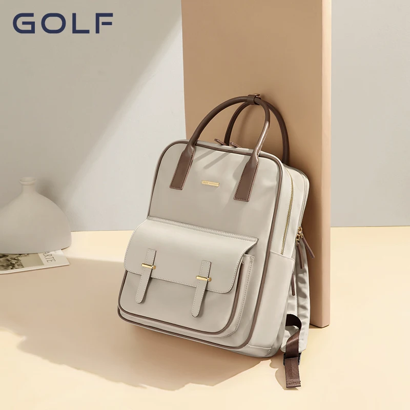 GOLF Rugzak Handtassen voor Dames 2024 Luxe Vrouwelijke Rugzak Vintage Uitziende Reizen Schoudertas Commuter 15 inch Groot