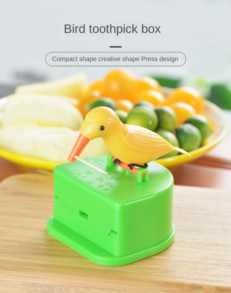 Birdie dispensador de mondadientes automático Pop-up prensa tipo hogar mondadientes lindo Animal palillo de dientes caja