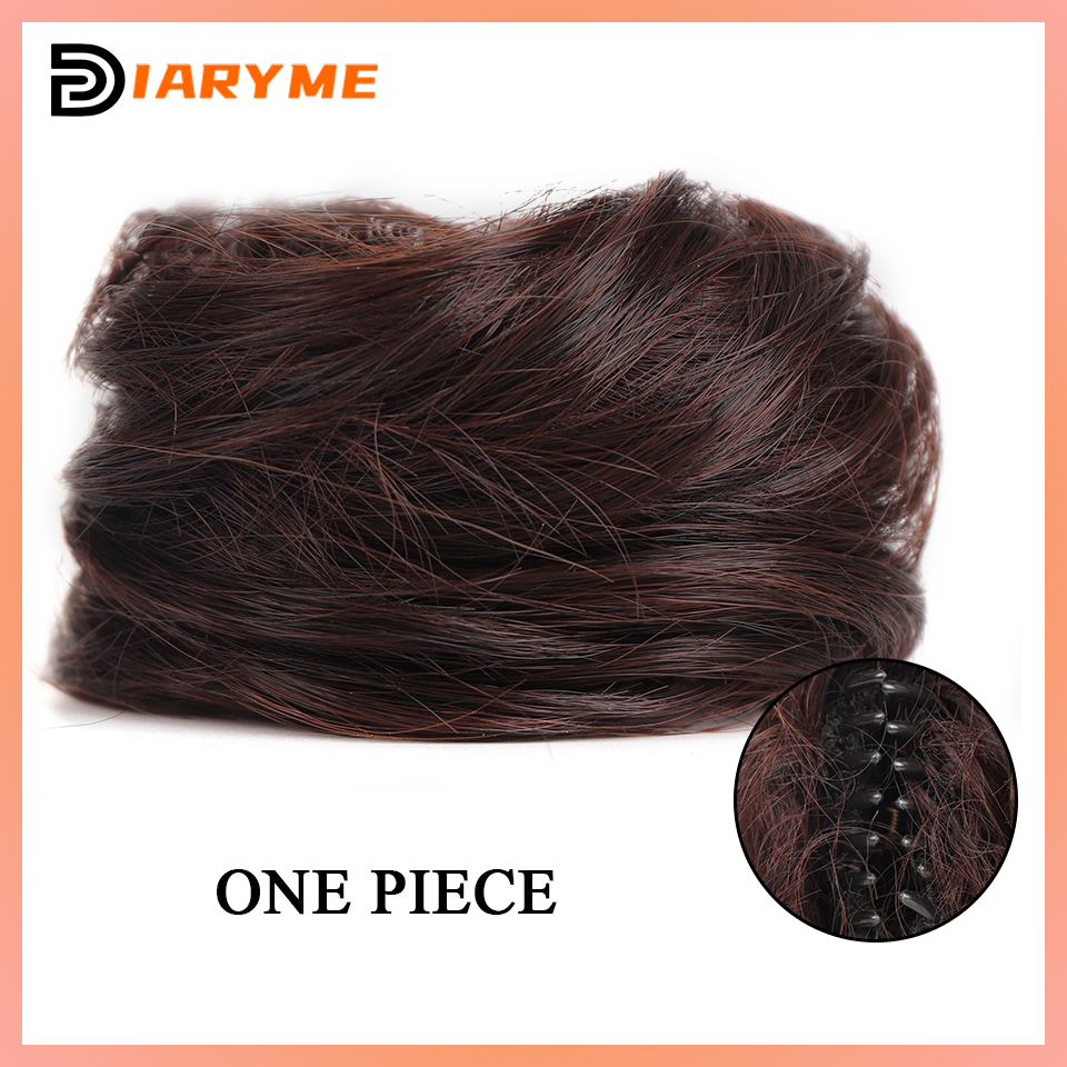 Cosplay Mini Hair Buns Synthetic Chignon Hair Extention Hair Bun Meatball Head Hair Accessories Clip-in Updo Donut Bun heat resi: 1B/27HL