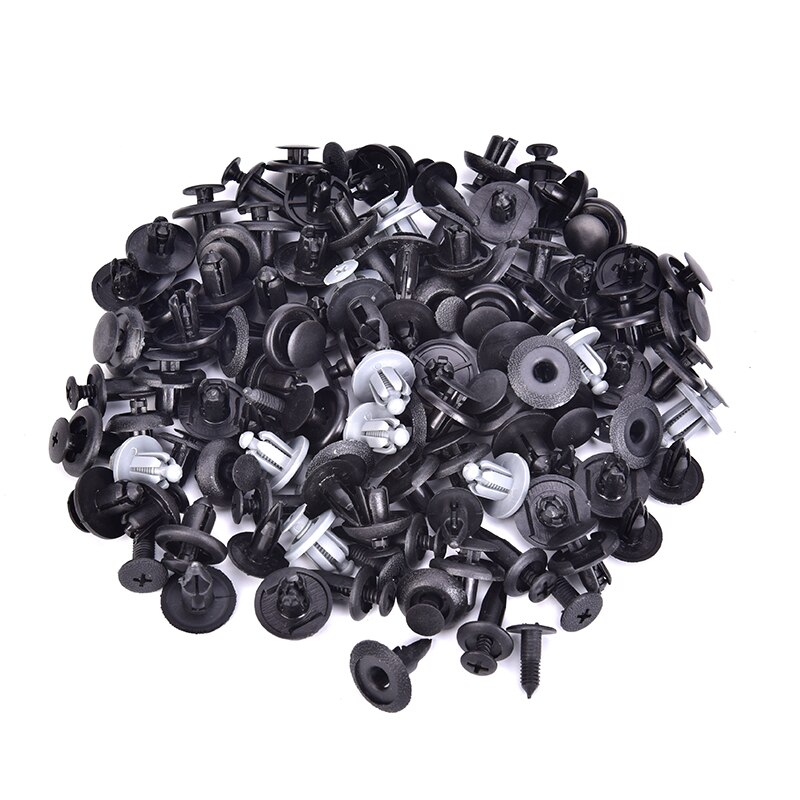 100pcs Car Fastener Screw Rivets Clips kit Mixed Plastic Auto Bumper Fender trims Fastener Screw Rivets Clips