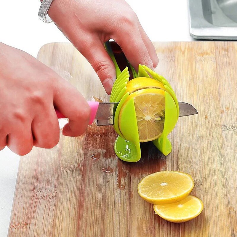 キッチンレモントマトカッタースライサー多機能卵フルーツ詰め合わせツール切断安全援助ホルダーキッチンツール