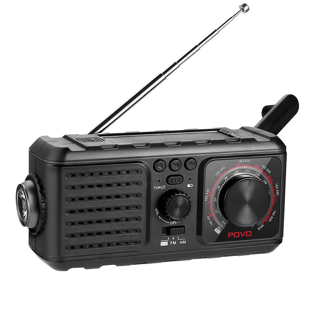 Solar Crank NOAA Weather Radio For Emergency with AM/FM Flashlight Reading Lamp And 2000mAh Power Bank