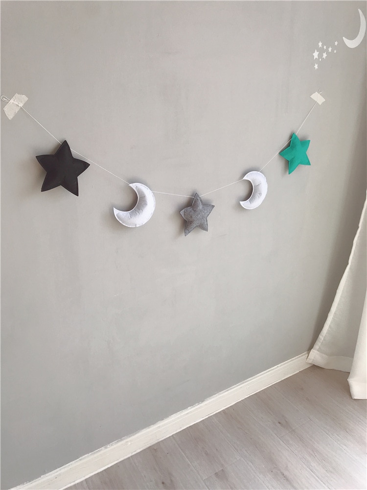 Nordic Baby Room Handmade Nursery Star Garlands Christmas Kids Room Wall Decorations Photography Props Decorations baby shower