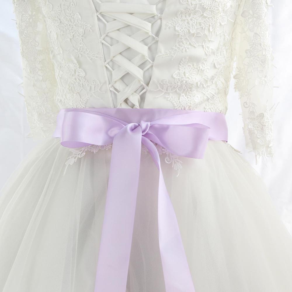 Trouwriem, kristallen bruidsriem, zilveren strass-satijnen bruidsriem voor bruiloftsaccessoires: Violet