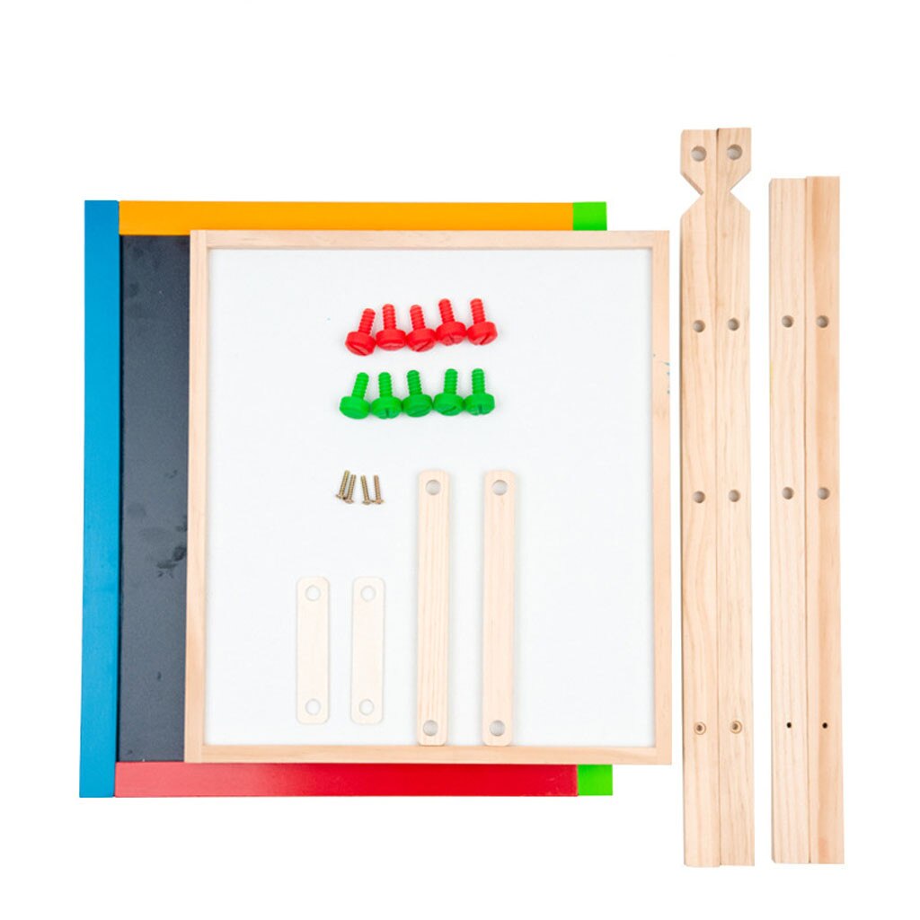 Kinderen Multifuncation Houten Dubbelzijdig Magnetische Schoolbord Hefbare Tekentafel Kleur Educatief Speelgoed Tekening # G4