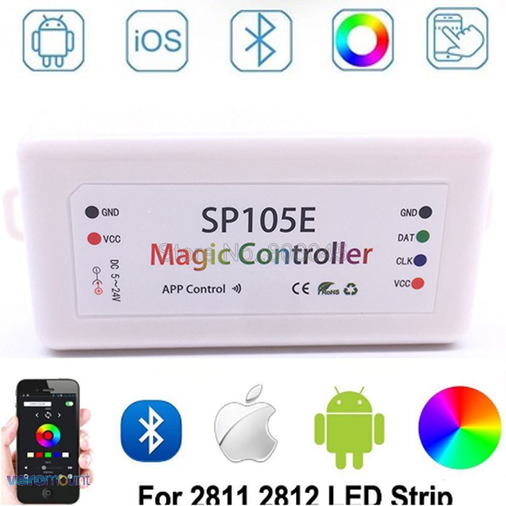 WS2812B WS2811 Led Controller SP105E Bluetooth App Control Apply for WS2812 WS2811 SK6812 RGBIC Led Lights DC5-24V Magic Color