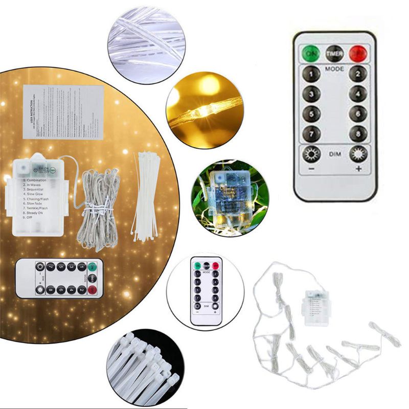 104 LED Umbrella Light Children's Tent Outdoor Decoration Fairy String Light with 8 Mode Push Button Switch