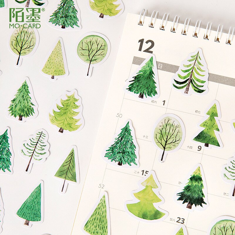 45 pcs/pack Energetic Forest Bullet Journal Decorative Stationery Craft Stickers Scrapbooking DIY Diary Album Stick Label