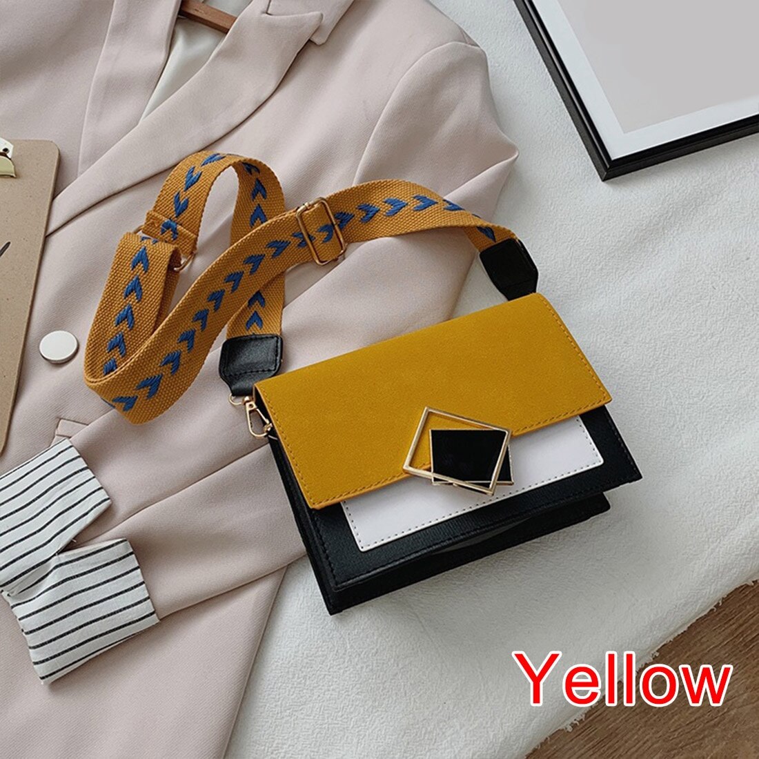 Sac à bandoulière pour femmes, petit sac de voyage carré sauvage, sacs à main Messenger, couleur unie, fourre-tout,: 4