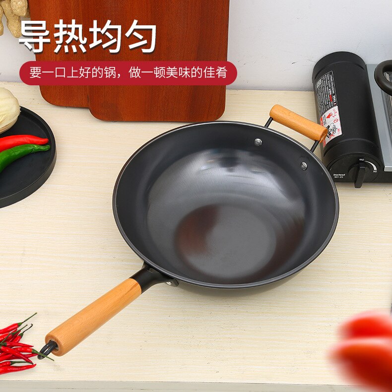 Traditionellen Chinesischen wok Gasherd Kessel Gusseisen Pfanne Küche Zubehör nicht Stock Kochen Topf Ollas De Cocina Kochgeschirr BC50