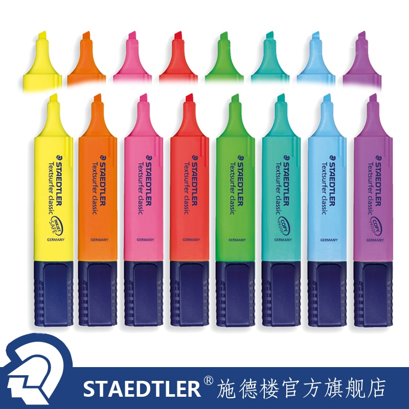 STAEDTLER-resaltador Textsurfer classic, 364, WP4, WP8, bolígrafo de neón absorbente