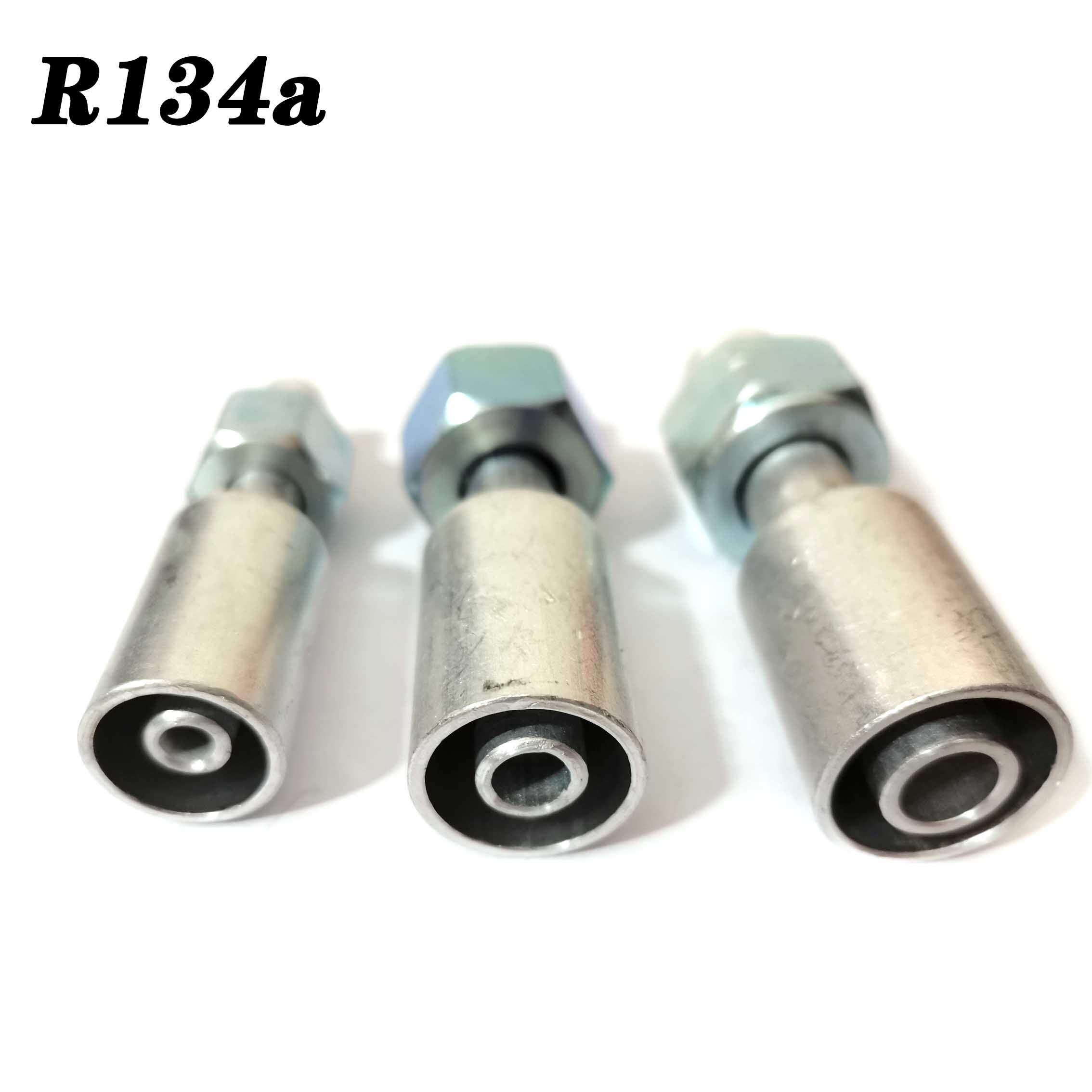 (15pcs)Auto air conditioning pipe fittings for 3/8 1/2 5/8 R134a interface with R134a thin-walled aluminum sleeve hose fixture