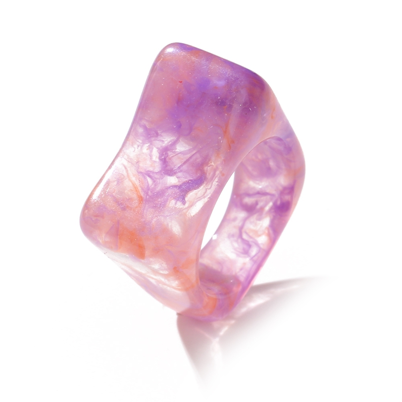 KUSS FRAU Neue Bunte Transparente Acryl Unregelmäßigen Marmor aufbringen Ring Harz Schildkröte Ringe für Frauen Mädchen Schmuck