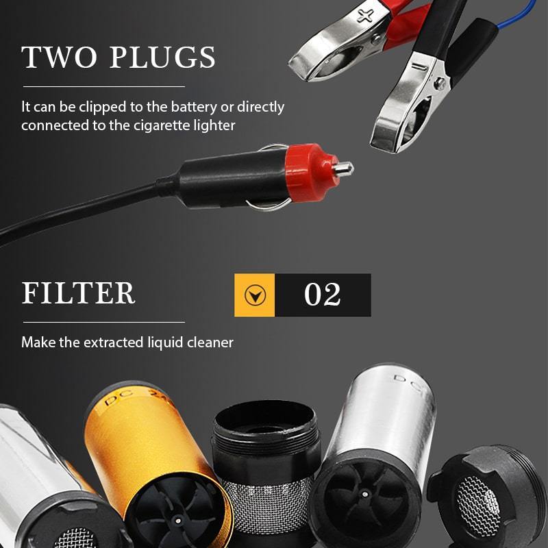 Multifunctional Electric Oil Pump Portable Mini 12V 24V DC Electric Submersible Pump For Pumping Diesel Oil Water Aluminum Alloy