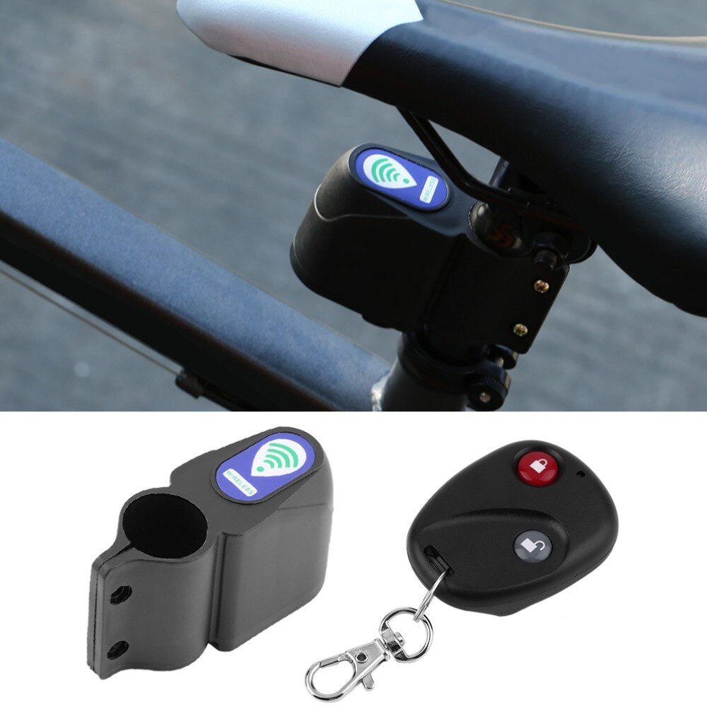 Bicycle Wireless Remote Control Anti-Theft Alarm, Shock Vibration Sensor Bicycle Bike Security Alertor Cycling Lock