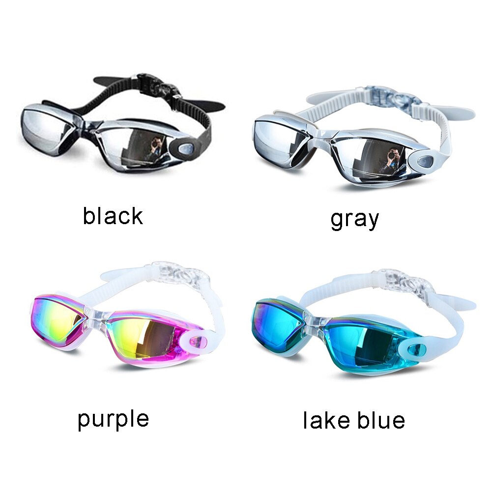 Silicone Swimming Goggles Anti-fog Electroplating UV Swimming Glasses for Men Women Diving Water Sports Eyewear