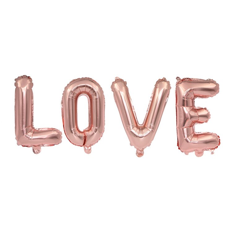 Bruid Om Ballon 16 Inch Rose Gouden Brief Ballon Set I Love You Ballon Verjaardag Bruiloft Decoratie Ballon set: LOVE