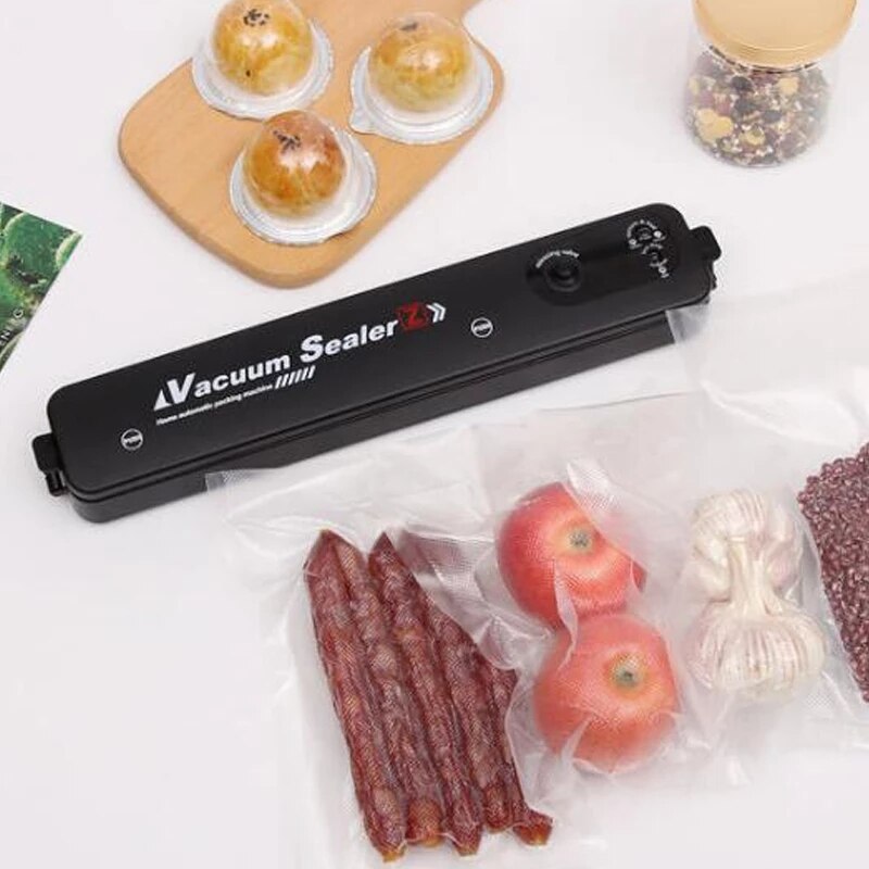 Kitchen Vacuum Food Sealer Automatic Commercial Household Food Vacuum Sealer Packaging Machine Include 10Pcs Bags