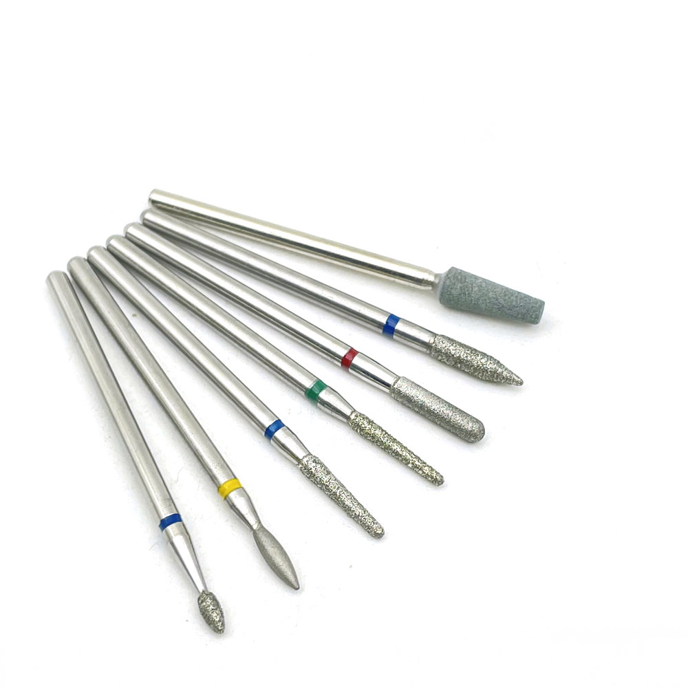 7 stücke Diamant Schleifen Bur Bohrer Sets Dental Schleifen Dental Diamant Polieren Bohrer 2,35mm Shankk: 21