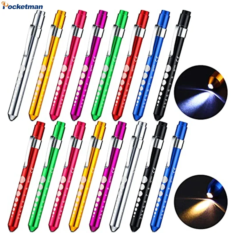 Mini linternas con luz LED, linterna médica, linterna de bolsillo, linterna pequeña para comprobar enfermeras y médicos