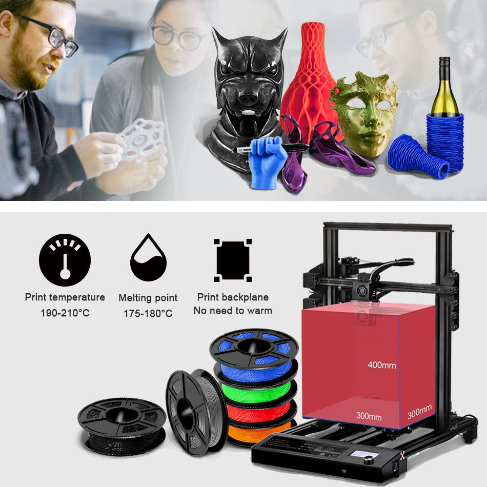Filament Flexible rouge de la couleur 0.5kg de TPU avec la bobine 1.75/3.00mm Filament Flexible de TPU pour l'imprimante 3D Non-toxique 100% aucune bulle