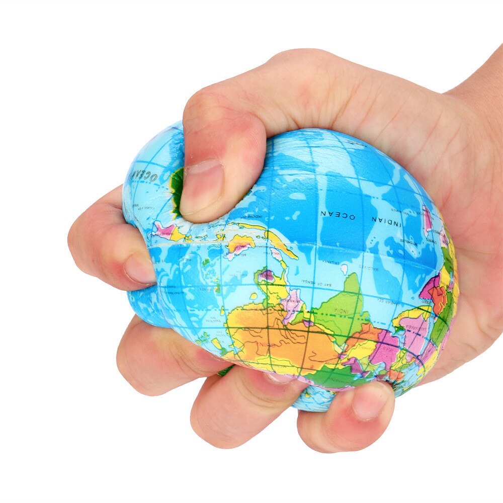2 stk stress relief verdenskort jumbo ball atlas globe palm ball planet earth ball