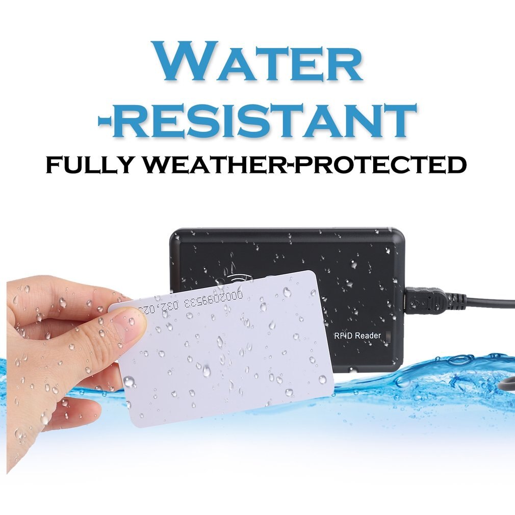 USB 125khz RFID EM4305 T5567 Card Reader Copier Programmer Burner + 5 ID Key Buckles + 5 ID Cards Writer Copier 100,000 363bits