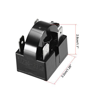 33 Ohm 4 Pin Refrigerator PTC Starter Relay Black