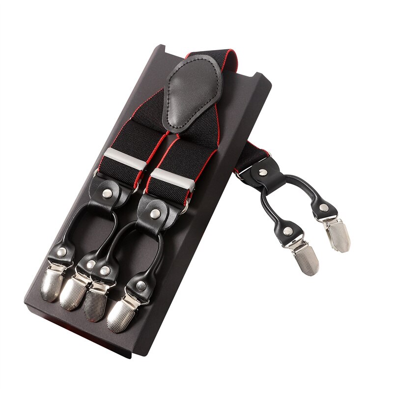 Tirantes de cuero con Clip ajustable para hombre, banda elástica ancha para pantalones, cinturón, arnés de servicio, 35mm