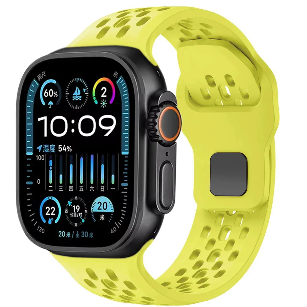 Sports silikonerem til apple watch band 46mm 45mm 44mm 42mm 49mm 41mm 40mm armbånd iwatch serie 10 ultra 9 8 7 6 5 4 se: Sort grå / 16mm
