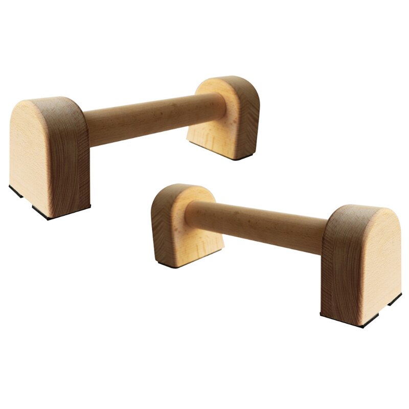 -Fitness 30cm Wood Push-Up Stands Sport Training Chest H Shaped Wooden Bars Calisthenics Handstand Double Rod