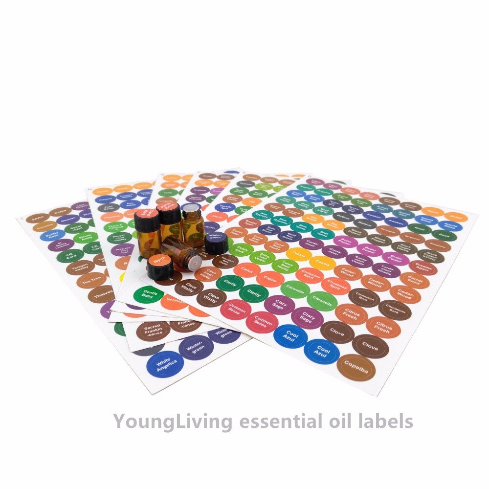 1set For doTERRA Essential Oil Bottle Cap Lid Label Pre-printed Essential Oil Bottles Cap Lid Labels Round Circle Stickers