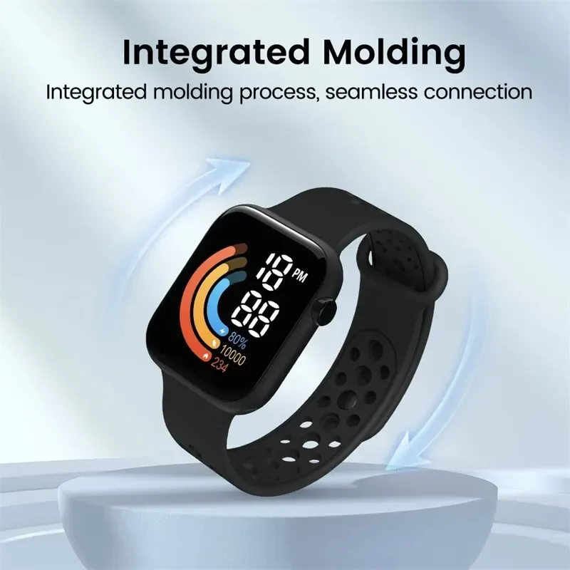YIKAZE LED Digital Watch for Kids Sports Waterproof Digital Watches Boy Girl Childrens Silicone Watch Electronic Clock
