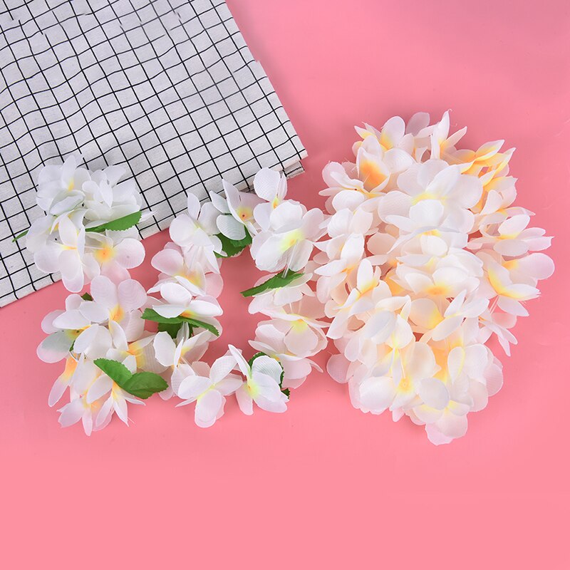 4 stuks/set kunstmatige hawaiiaanse feestkrans armband hoofdband ketting bloemenkrans bloemen diy krans verjaardagsfeestdecoratie