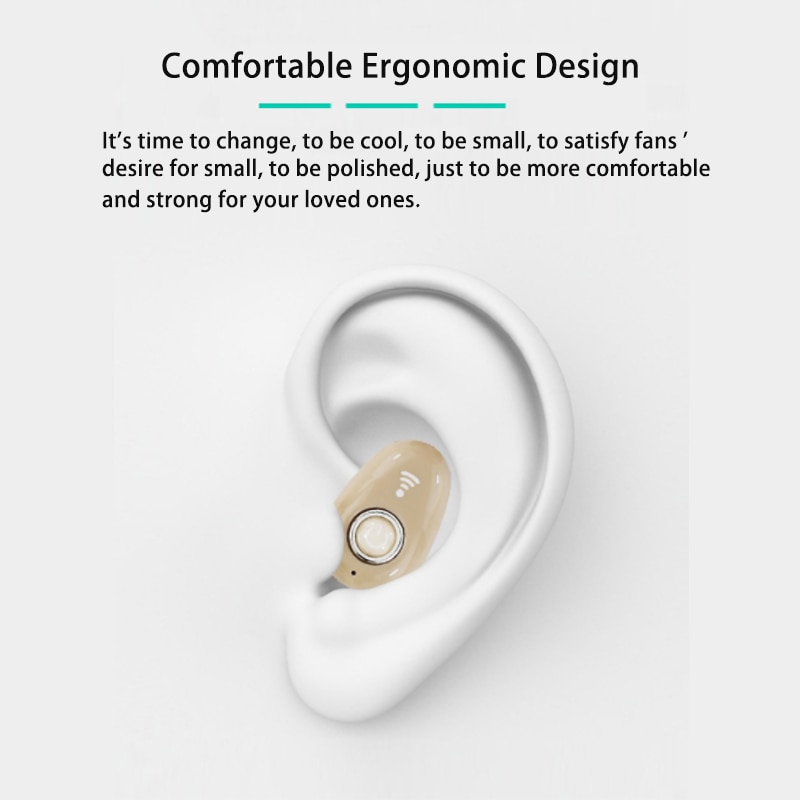 Mini usynlige ture trådløse hovedtelefoner støjreducerende bluetooth øretelefon håndfri stereo headset tws øretelefon med mikrofon