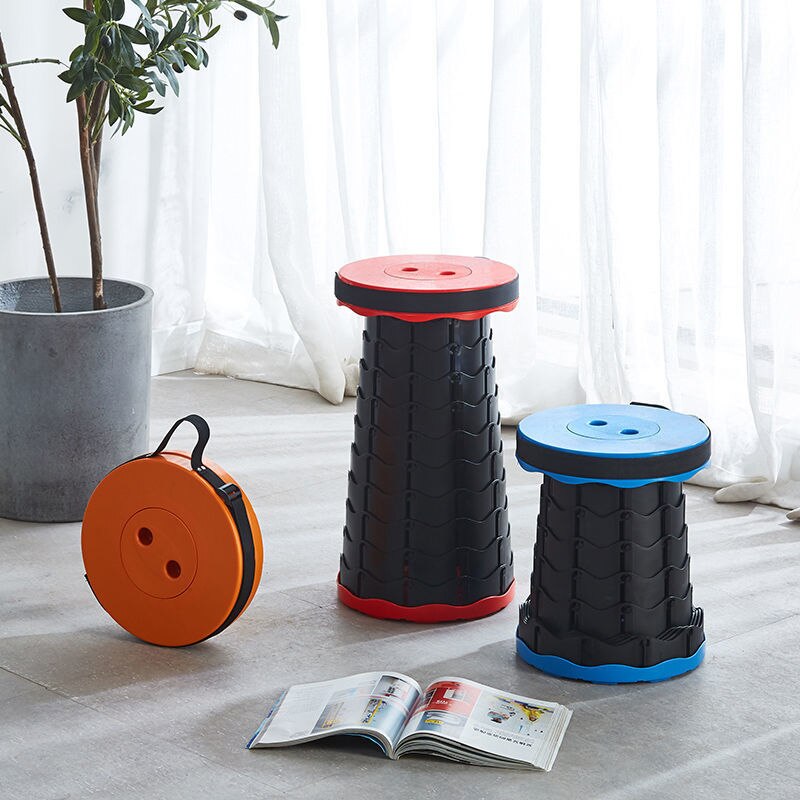 Sgabello pieghevole a scomparsa per pesca da campeggio regolabile in altezza-sedia da seduta telescopica pieghevole in plastica portatile
