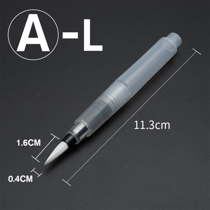 1/3/6 pelices recarregáveis pincel de tinta água cor escova de tinta macia aquarela caneta para pintura calígrafo arte suprimentos desenho: A-L 1pcs