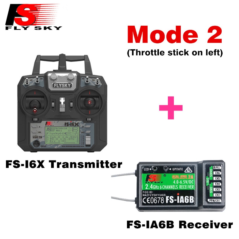 Original Flysky FS-i6X 10CH 2.4GHz AFHDS 2A RC Transmitter With FS-iA6B FS-iA10B FS-X6B FS-A8S Receiver For Rc Airplane Mode 2: FS-i6X with IA6B L