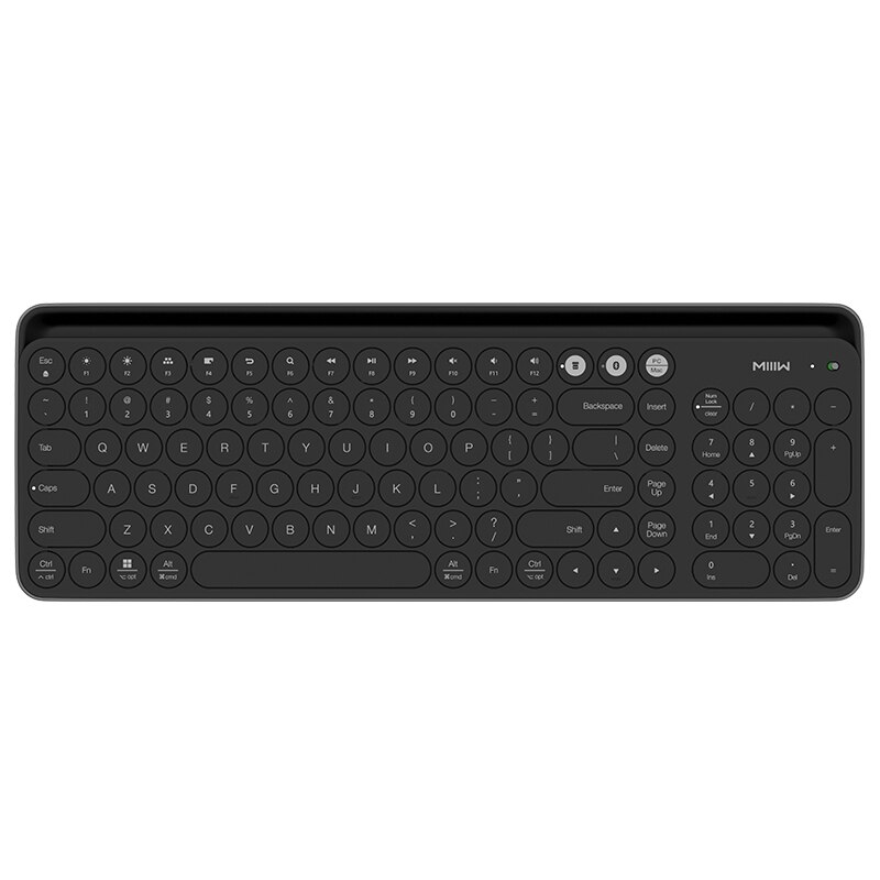MIIIW Bluetooth 4.0 Dual Mode Keyboard 104 Keys MWBK01 2.4GHz Multi System Compatible Wireless Portable Keyboard: Black