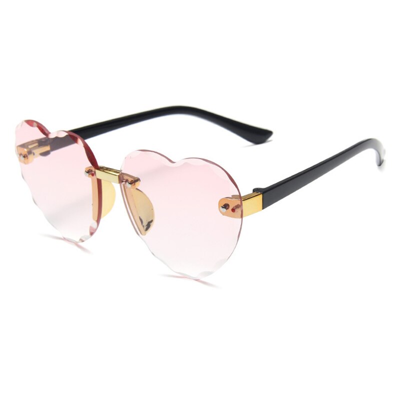 Neue Nette Herz Randlose Brille Sonnenbrille freundlicher freundlicher Grau Rosa verrotten Linsen Jungen Mädchen UV400 freundlicher Sport Sonnenbrille: 06