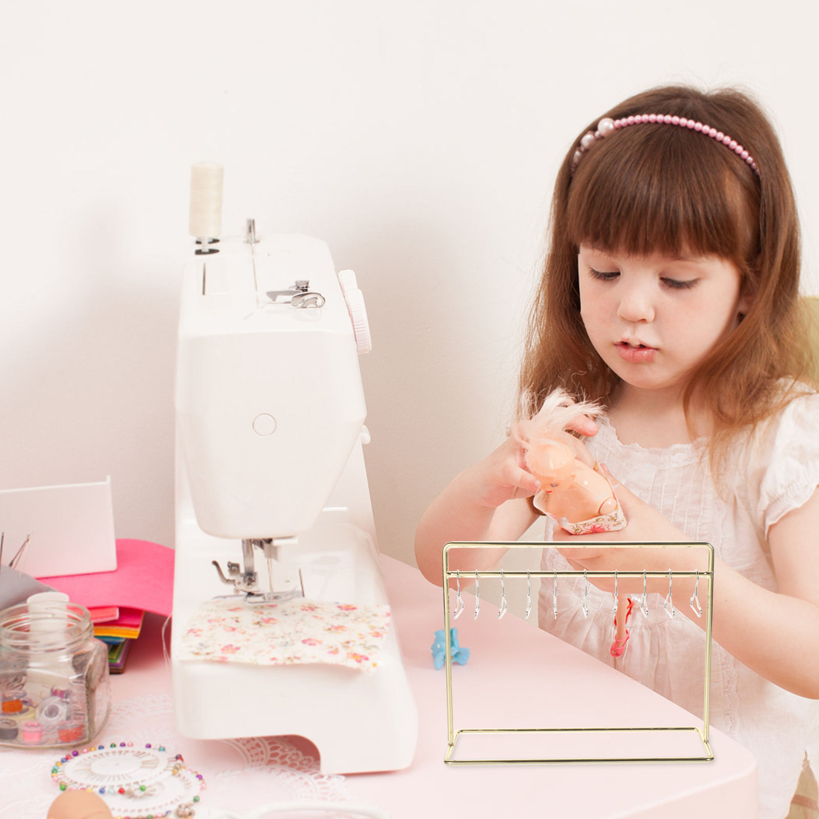 1 sets kledingrek ijzeren mini-droogpaal kledingopslag en displayrek huismeubilair accessoires kinderspeelgoed