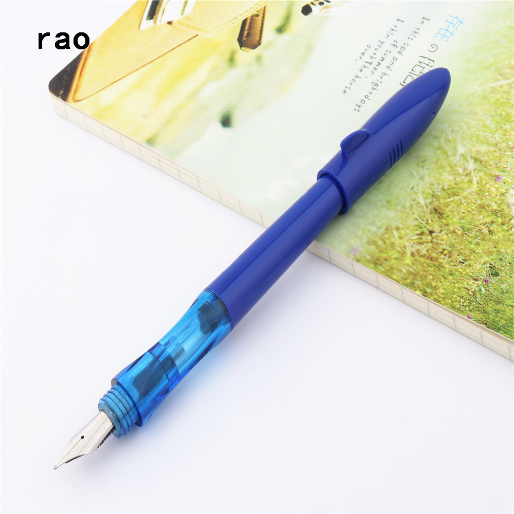 Jinhao 993 alle farger liten hai fin spiss fyllepenn skolekontor elevpenn for barn og #39 ;s treningspenn: Blå