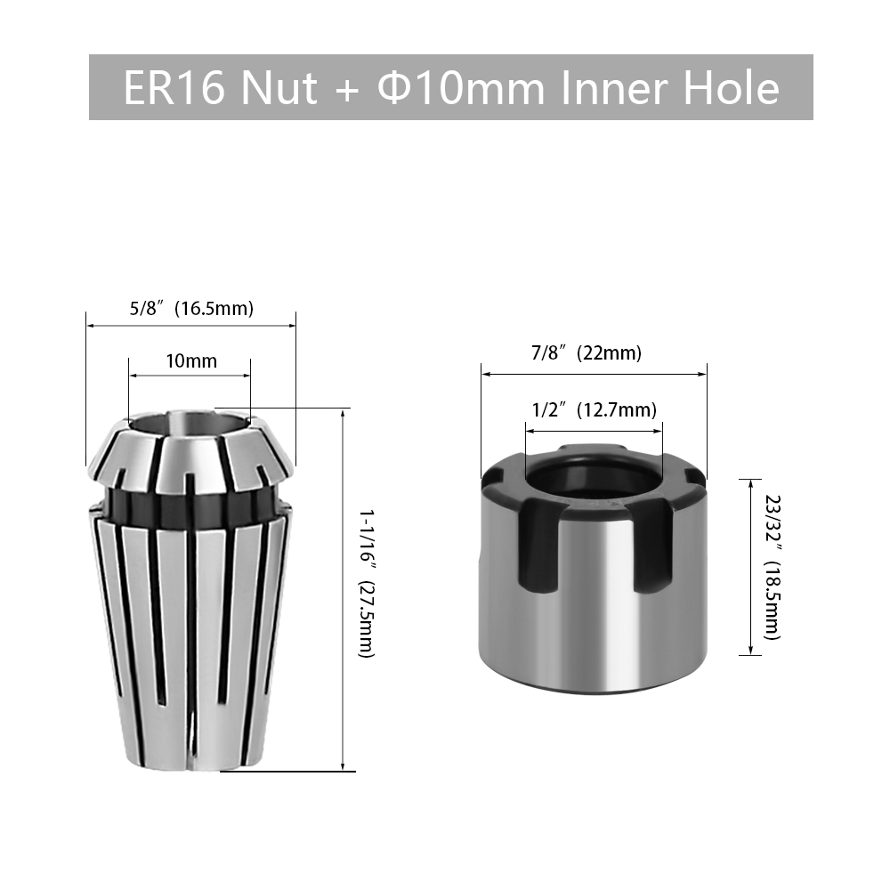 LAVIE Carving Machine Collet Trimming Machine Woodworking Accessories Adapter ER Clamp Nut -C NUT COLLET