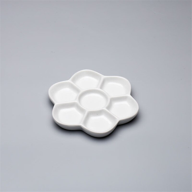 High-quality white porcelain palette art watercolor bone china palette multiple specifications oil paint tools