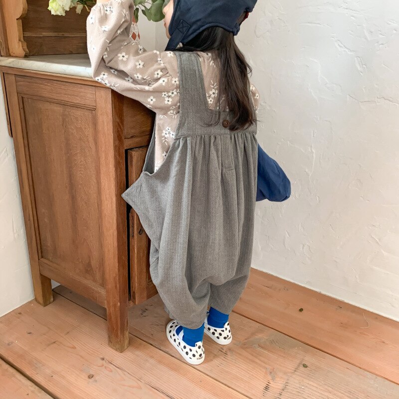 Tute E Salopette Delle Ragazze di Autunno e Inverno Nuovo Allentato Pantaloni dei bambini Del Bambino di Modo Casual Pantaloni Del Bambino Tute E Salopette Ragazzi