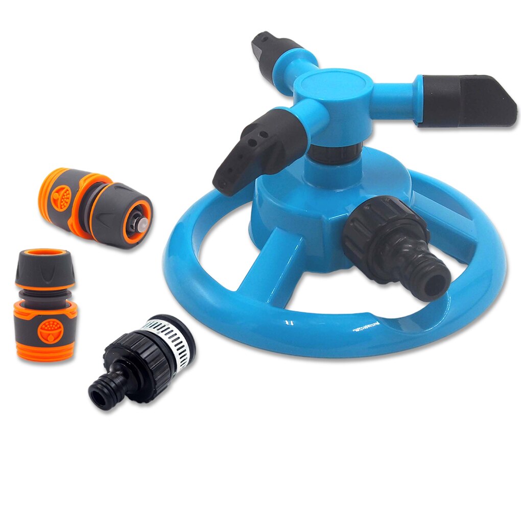 Garden Lawn Sprinkler 360° Automatic Rotating Water Sprinkler For Yard Lawn Water Gun Water Sprayer Gardening Tools Equipmen: C Blue
