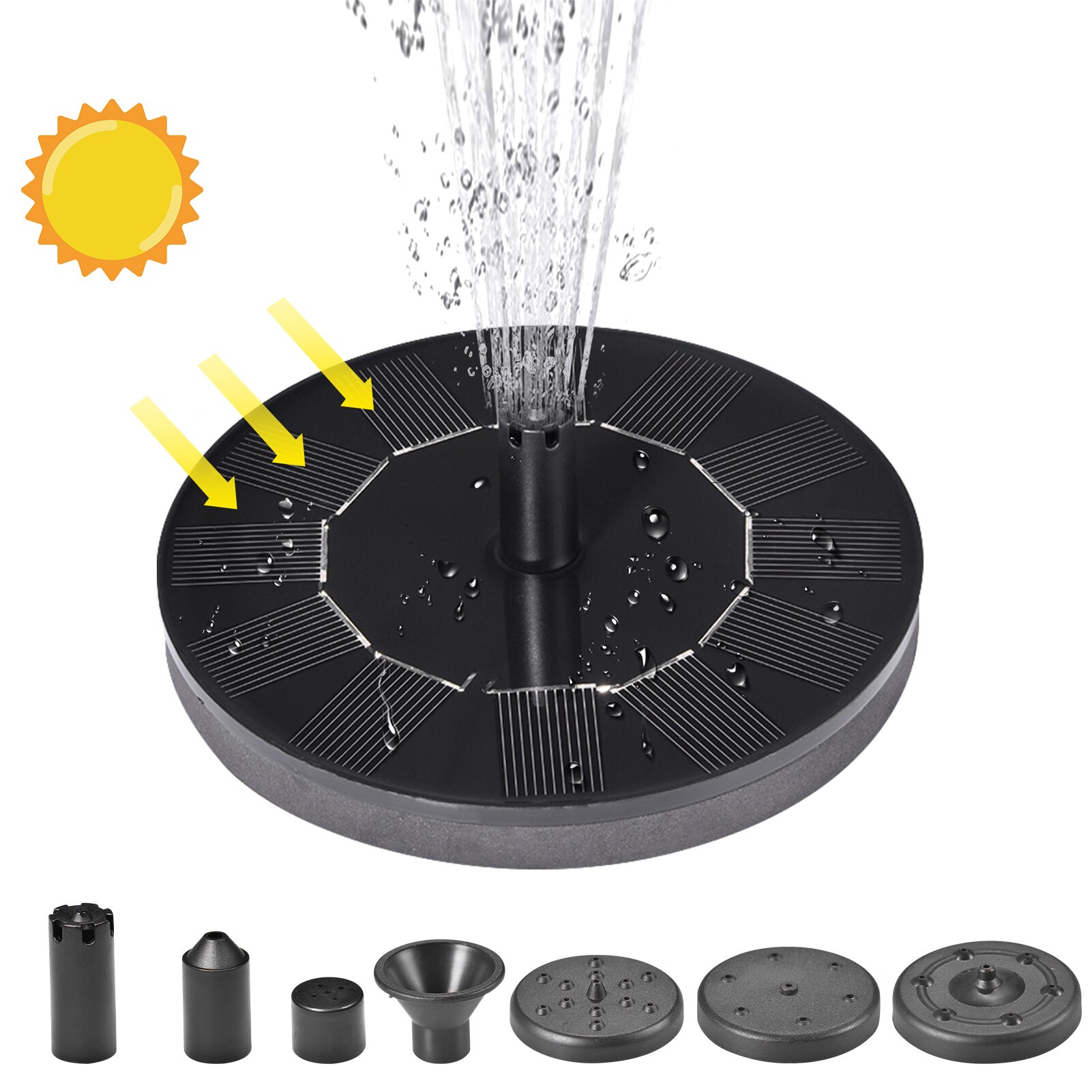 Solar Fountain Garden Water Fountain Floating Swimming Pools Solar Panel Water Fountain For Garden Pools Lawn Decorative: Default Title